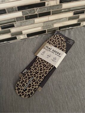 Leopard Print Flat Socks No-Show Shoe Liners New